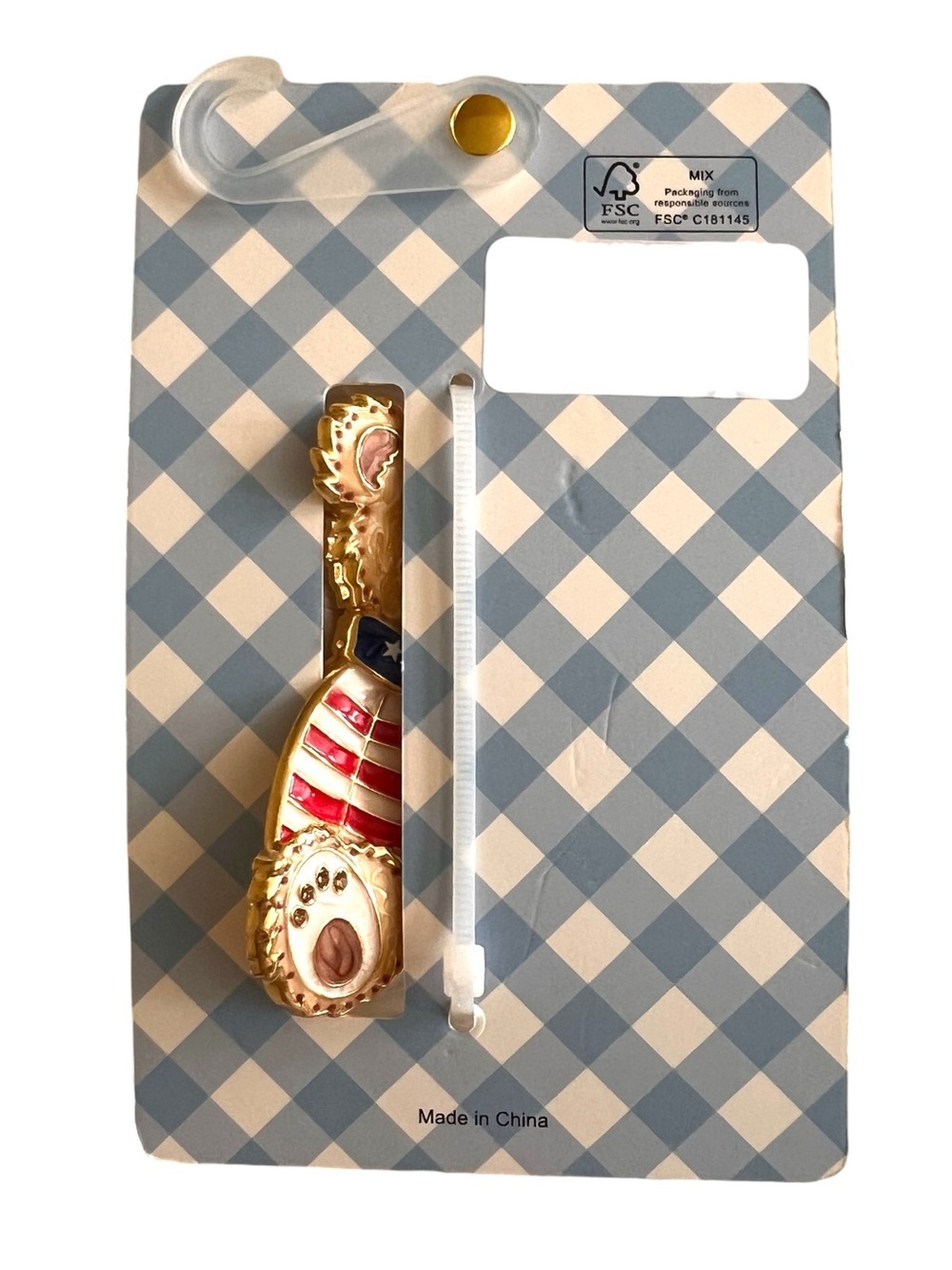 Piper K TikTok Viral Large Teddy Bear American Flag Sweater Red Claw Hair Clip - Picture 4 of 4